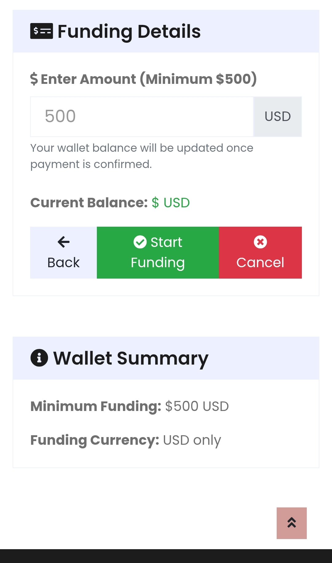 Funding Wallet Example