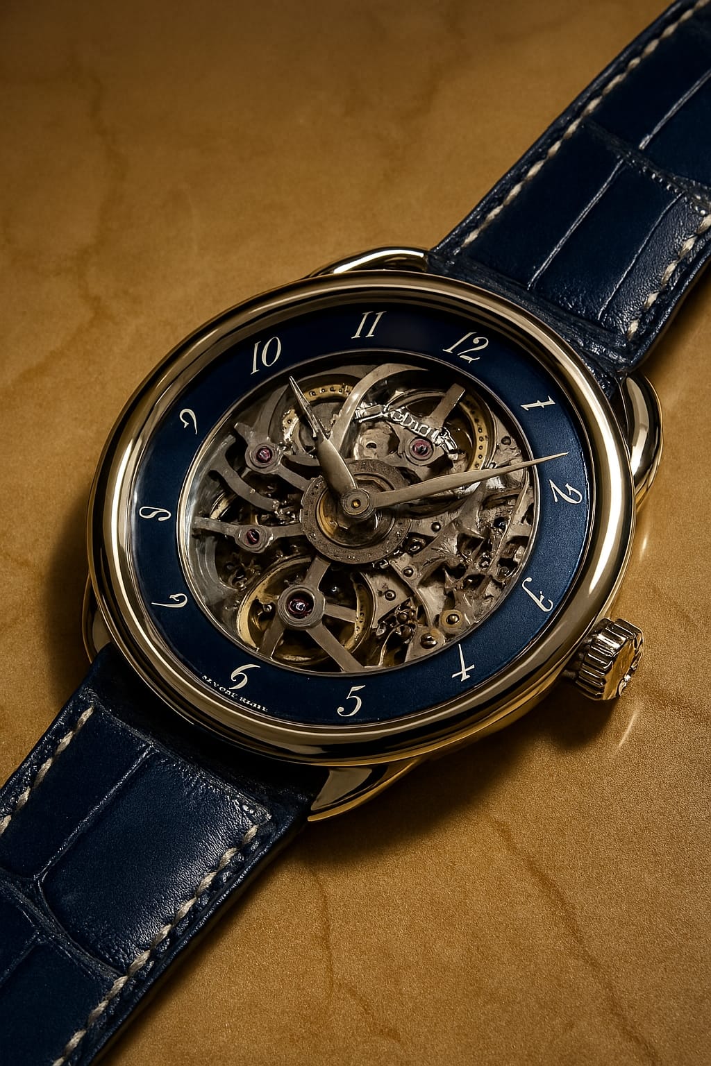 Hermès Arceau Squelette Bleu Alligator